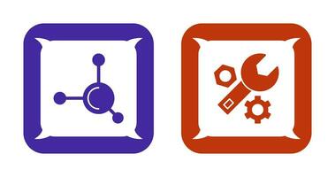 Molecule and Wrench Icon vector