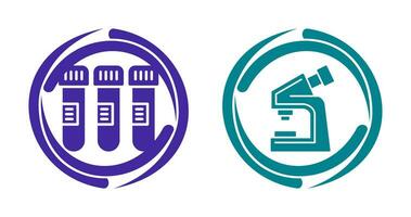 Test Tube and Microscope Icon vector