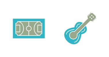 Football  and Guitar Icon vector