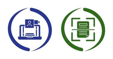 Video Call and Scan Icon vector