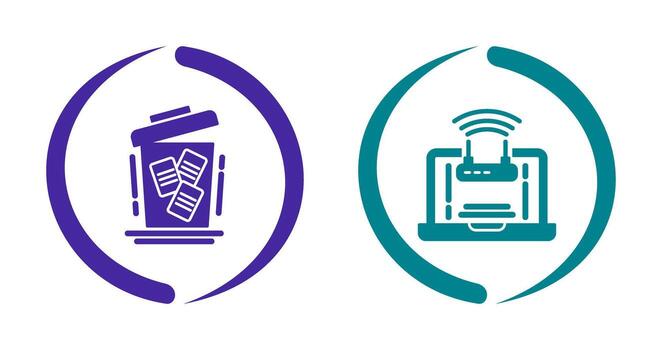 Delete and Wifi Icon vector