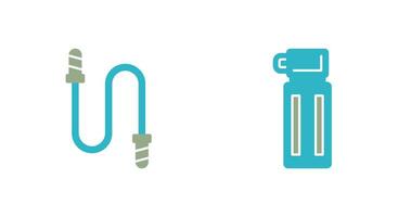 Jumping Rope and Thermos Icon vector