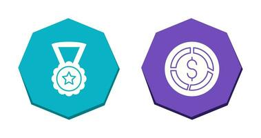 Medal and Pie Chart Icon vector