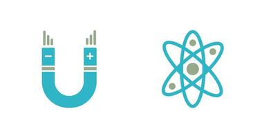 Atom and Magnet,attraction Icon vector