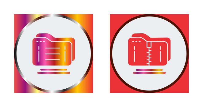 Folder and Compressed Icon vector