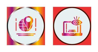 Map and Monitoring Icon vector