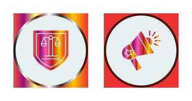 Shield and Loudspeaker Icon vector
