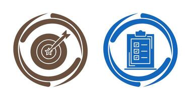 Dart and Checklist Icon vector