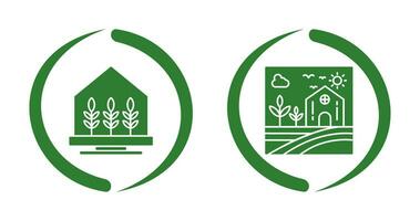 Farm House and Nature Icon vector