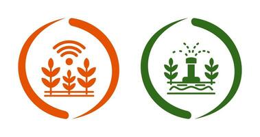 Wheat and Sprinkler Icon vector