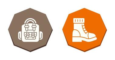 Backpack and Boots Icon vector