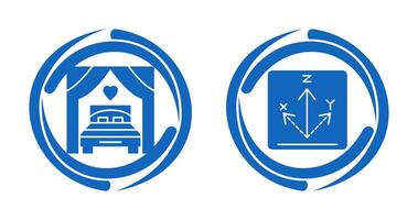 Bed and Axis Icon vector