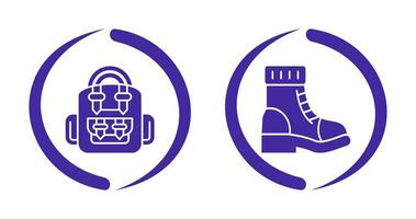 Backpack and Boots Icon vector