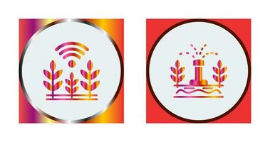 Wheat and Sprinkler Icon vector