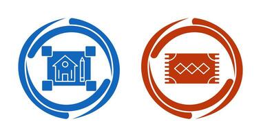 blueprint and rug Icon vector