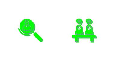 Magnifier and Meeting  Icon vector