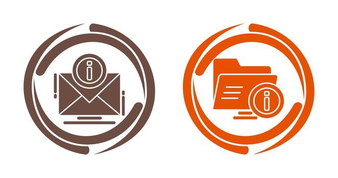 e mail and folder Icon vector
