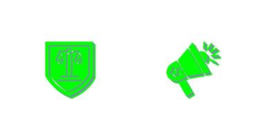 Shield and Loudspeaker Icon vector