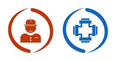 Worker and Plumbing Icon vector