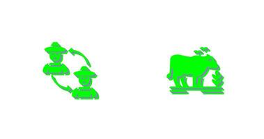 Connect and Cattle Icon vector