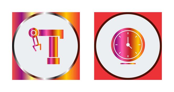 Robotic Arm and Clock Icon vector