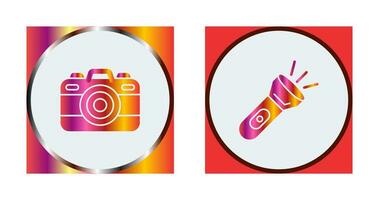 Camera and Flash Light Icon vector