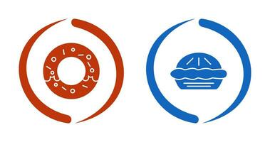 Donut and Pie Icon vector