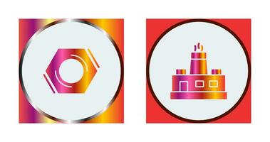 Factory and Nut,food Icon vector