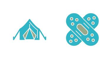 Tent and Bandage Icon vector