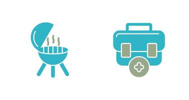 Bbq and First Aid Icon vector