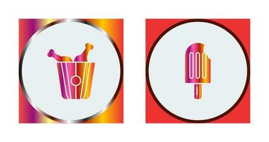 Fried Chicken and Ice Cream Icon vector