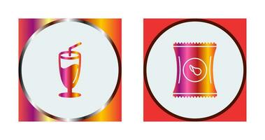 Milkshake and Chips Icon vector