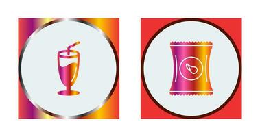 Milkshake and Chips Icon vector