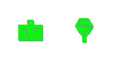 Identity Card and Stop Sign Icon vector