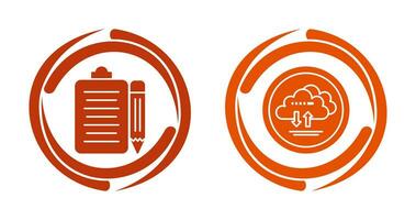 clipboard and cloud data  Icon vector