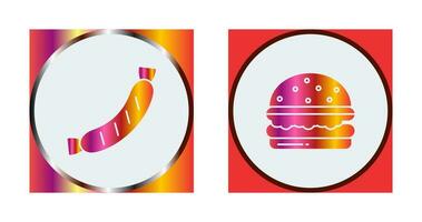 Sausage and Burger Icon vector