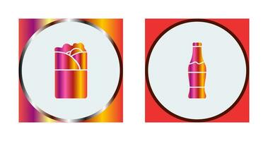 Kebab and Soda Icon vector