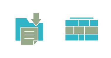 File Storage and Brick wall Icon vector