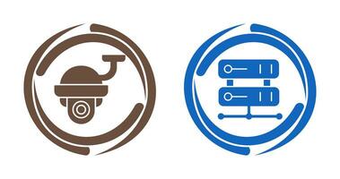 Security Camera and Server Icon vector