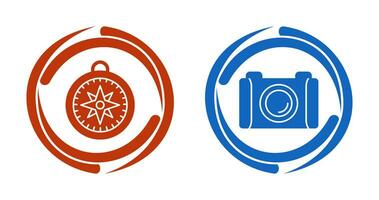 Compass and Camera Icon vector