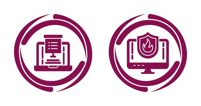 Presentation and Firewall Icon vector