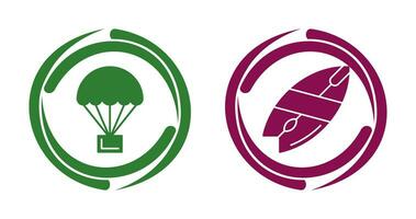 Parachute and Surfboard Icon vector