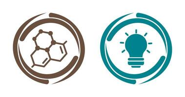 Molecule and Light Bulb Icon vector