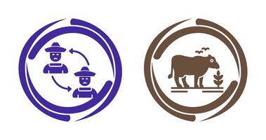 Connect and Cattle Icon vector