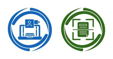 Video Call and Scan Icon vector