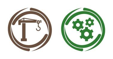 Crane and Gears Icon vector