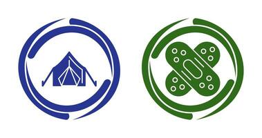 Tent and Bandage Icon vector