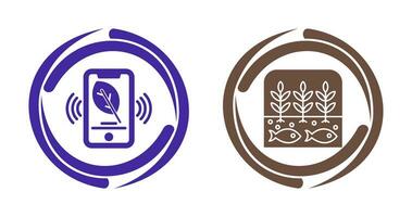 Smart Phone and Hydroponic Icon vector