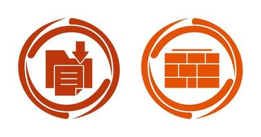 File Storage and Brick wall Icon vector