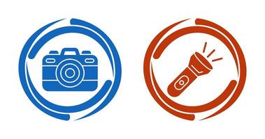 Camera and Flash Light Icon vector